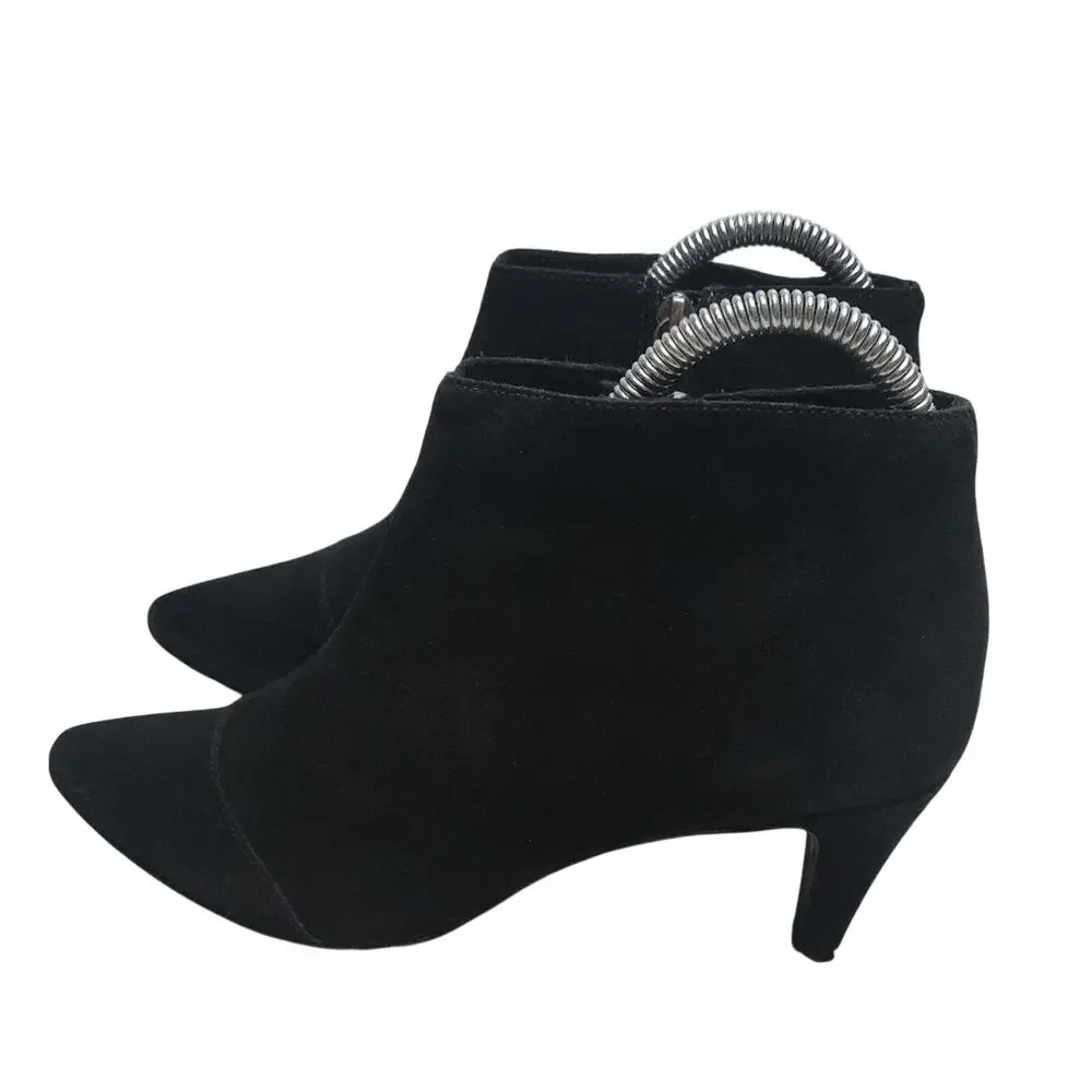Black Suede heeled Booties sz 7.5 by Matisse anthropologie